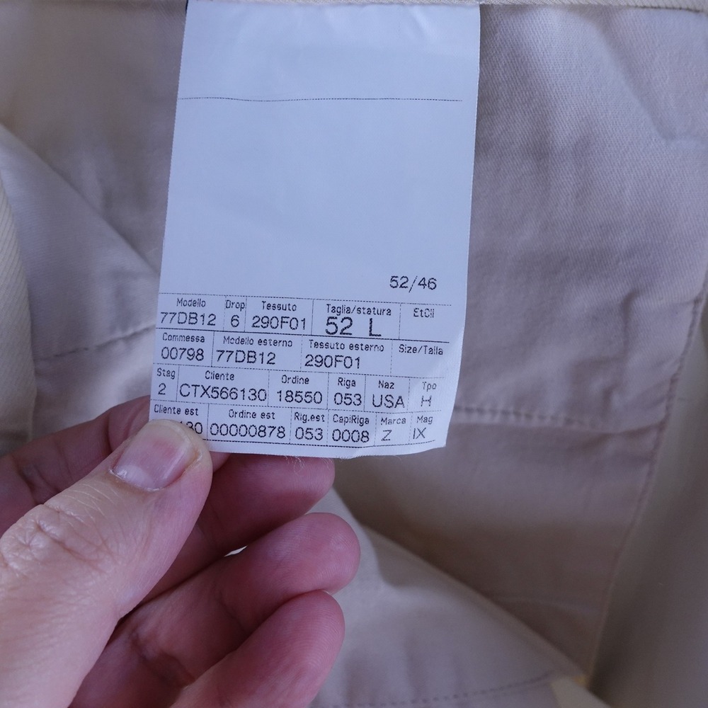 Ermenegildo‎ Zegna Mens 52 L 77DB12 Cream Fine Wale Corduroy Trousers - Picture 3 of 9